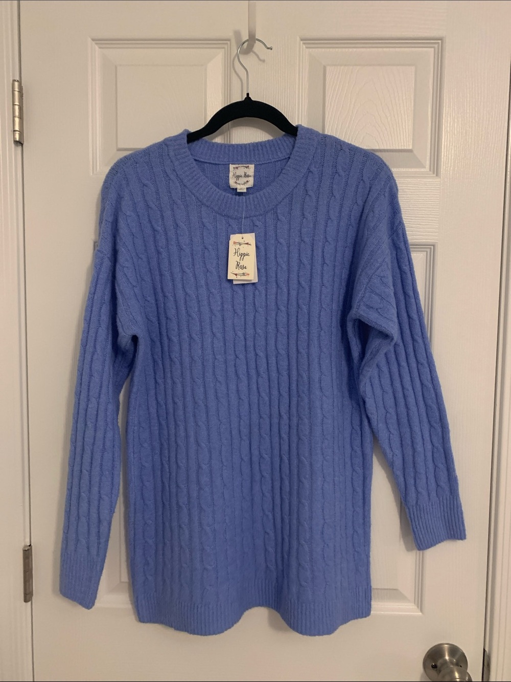 Hippie Rose Alaskan Blue Cable Knit Sweater